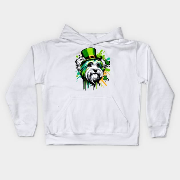 Dandie Dinmont Terrier's Saint Patrick's Day Celebration Kids Hoodie by ArtRUs